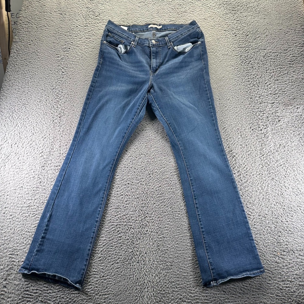 Levi's Jeans Womens 14 Blue Cotton Denim Bootcut Faded Workwear Classic Stretch